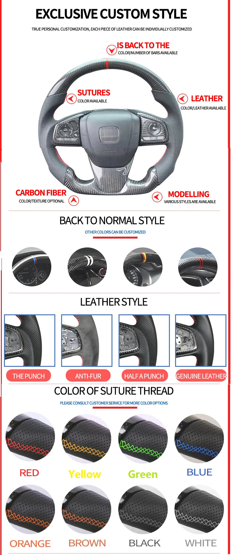 Customized steering wheel